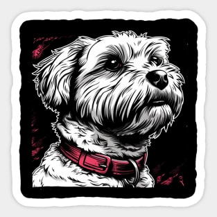 Retro Art Maltipoo Dog Lover Sticker